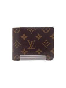 LOUIS VUITTON◆ポルト・フォイユ・ミュルティプル_モノグラム・キャンバス_BRW/PVC/BRW/レディース