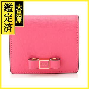 Kate spade　ケイトスペード　 二つ折ZIP財布 ピンク レザー【434】