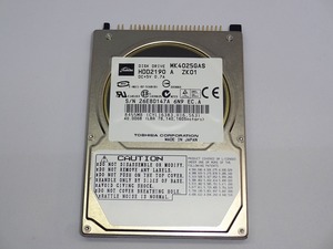 東芝 MK4025GAS 40GB 2.5インチHDD IDE接続 9.5mm厚 中古動作品