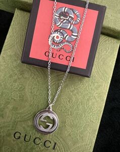 【即決/送料込み】 GUCCI/グッチ インターロッキング/ギョーシェ/ダブルG ネックレス/ペンダント