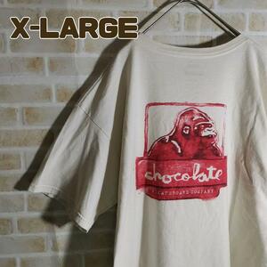 X-LARGE エクストララージ Tシャツ 半袖 白 ペンキ ペインター 赤