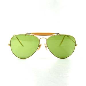 【ビンテージ】RAY-BAN B&L THE General 62□14 ティアドロップ ゴールド グリーン レイバン AVIATOR サングラス メガネ 眼鏡