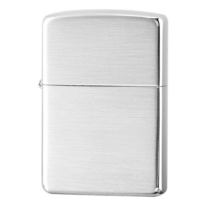 Zippo ジッポライター 無地 100 ミクロン ＃200 サテーナ つや消し ブラッシュド 銀メッキ 80002