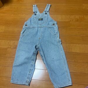 オシュコシュ　 オーバーオール デニム ヴィンテージ デニムオーバーオール サロペット 古着 子供服 キッズ　ヒッコリー