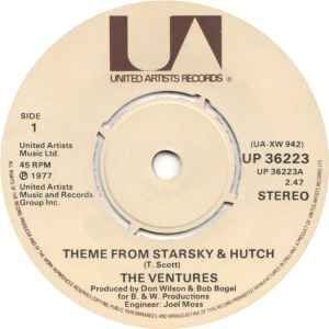 英7 Ventures Theme From Starsky & Hutch / Theme From Charlies Angels UP36223 United Artists Records /00080