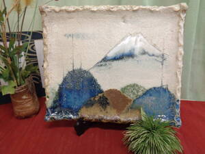 陶器　飾り絵　瀬戸焼　富士陶額　富士山　中古品