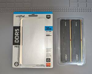 Crucial PRO デスクトップ用メモリ 16GBX2枚 DDR5-5600 CP2K16G56C46U5 【中古】