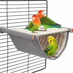 鳥小屋 小動物 家の巣 バードテント インコ 止まり木 鳥 おもちゃ インコ ハムスター デグーに適しています グレー Sサイズ