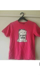 エックスガール☆洗濯機のプリントがかわいいTシャツ☆X-girl☆サイズ1☆ピンク