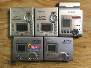 AIWA AM-F80 AM-F70 他 アイワ ポータブルMDプレーヤー レコーダー 5点セット◆ジャンク品 [0599MP]