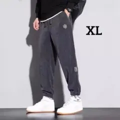 メンズ　ジョガーパンツ リブパンツ　コーデュロイ　XL LL 灰色　グレー