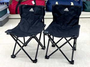 adidas アディダス ノベルティ フォールディングチェア コンパクトチェア ブラック 2脚セット 収納袋付