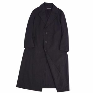 美品 イッセイミヤケ ISSEY MIYAKE MEN チェスターコート ロングコート ウール 無地 アウター メンズ M ダークグレー cg12dn-rm05e26620