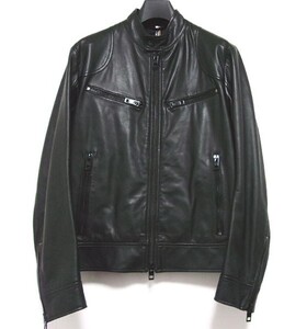 新品★HUGO BOSS★ヒューゴボス★レザーライダースジャケット★バイカージャケット★48★ICONIC LEATHER