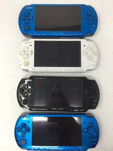 IY-023 動作品 SONY PSP-3000 4台セット まとめ売り ブラック/ブルー/ホワイト Playstation Portable 本体のみ 初期化済