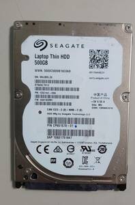 KN1218 SEAGATE 2.5インチ HDD 500GB ST500LT012 使用時間：3時間
