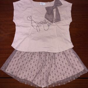 【JILL STUART NEW YORK／ジルスチュアート】半袖Ｔシャツ　短パン付きスカート　スカッツ　110㎝　中古　2枚セット　難あり