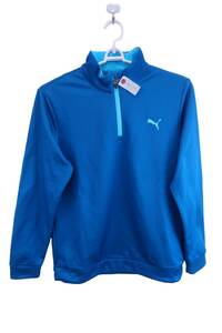 【美品】PUMA GOLF(プーマゴルフ) ハーフジップトレーナー 青 メンズ US XS ゴルフ用品 2410-0435 中古