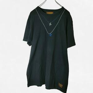 NEIGHBORHOOD ネイバーフッド 10AW ロザリオ 刺繍 ブリスシャツ BLISS C-CREW.SS 黒 ブラック Tシャツ XL