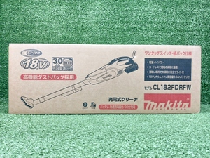 未使用 makita マキタ コードレス掃除機 紙パック仕様 18Vバッテリー+充電器 セット CL182FDRFW