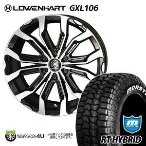 4本セット LOWENHART レーベンハート GXL106 20x8.5J 6/139.7 +20 ブラック MONSTA モンスタ RT HYBRID 265/50R20 ハイラックス