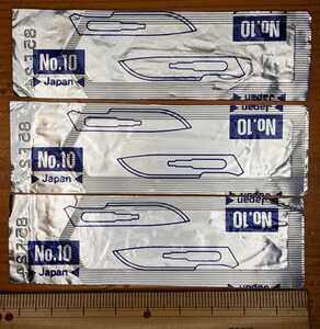 メス　替刃 3本　No.10 ケイセイ　日本製　未開封 替え刃 アートナイフ ガンマー滅菌済み KEISEI STERILE SURGICAL BLADE MADE IN JAPAN