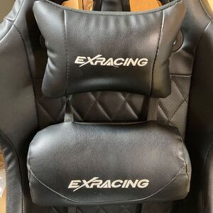 EXRACING ゲーミングチェア用　ヘッドレスト　ランバーサポート ブラック　クッション