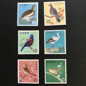 鳥の切手　6枚