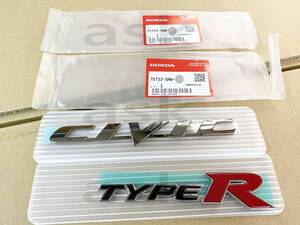 ★新品 HONDA シビック タイプR FD2用 リヤ エンブレム CIVIC と TYPE R [2点セット] New Genuine Emblem Set of 2 ホンダ 純正部品