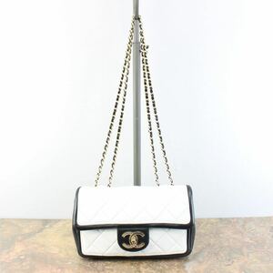 CHANEL MADE IN FRANCE/シャネルマトラッセターンロックビッグココマーク2トーンラムスキンチェーンショルダーバッグ（17番代）