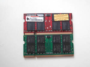 DDR2 667 PC2-5300 200Pin 2GB×2枚セット KINGBOX / PSCチップ ノート用メモリ