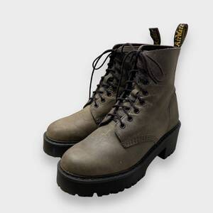 送料無料☆Dr.Martensドクターマーチン☆８ホールレザーブーツ☆ヒール高☆厚底☆25ｃｍ☆Ｆ２４Ｍ