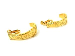 ■極美品■ BALMAIN バルマン ロゴモチーフ ネジ式 イヤリング アクセサリー レディース ゴールド系 DG4265