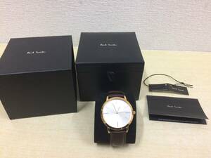 【中古 腕時計】：Paul Smith ポールスミス 腕時計 MA IPR 41mm IPR ローズ シルバー ブラウンレザー P10053 (20240419)