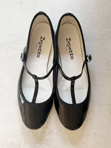 美品 repetto レペット エナメル黒 36.5サイズ 23.5cm位 Patent leather