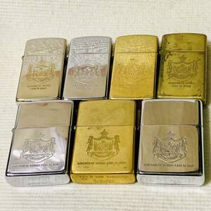 ■1円〜■【Zippo】 1984年〜1997年製 Kingdom of Hawaii Coat of Arms ハワイ王国 国章 レギュラー スリム 7個まとめ売り 着火未確認