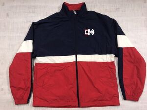 フィラ FILA レトロ スポーツ 古着 トリコロール ジップアップ トラック ジャケット メンズ ナイロン100% 裏地メッシュ M 紺赤白