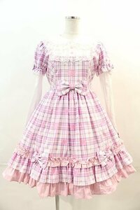 Angelic Pretty / Sprinkle Heart Tartanワンピース ピンクチェック S-24-07-23-059-AP-OP-HD-ZS