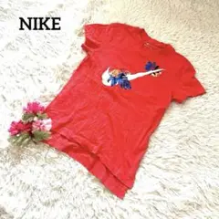 NIKE ピンク系　NIKEロゴプリント花柄　半袖Tシャツ M