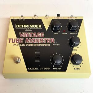 【A-4】 BEHRINGER VINTAGE TUBE MONSTER VT999 エフェクター ディストーション オーバードライブ ベリンガー 音出し確認済み 2532-3