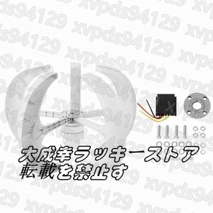 風力発電機、600W DC 12V低風速風力タービン発電機ランタン垂直風発電機キット風制御キット、良好な防水性と耐砂性能(白い)