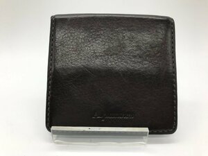 ■【YS-1】 アクアスキュータム Aquascutum コインケース ■ 小銭入れ こげ茶系 8cm×7.5cm 【同梱可能商品】K■