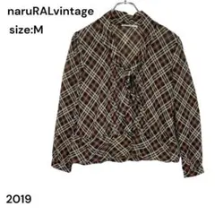 natuRALvintage シャツ　ブラウス Ｍ　長袖　チェック　おしゃれ