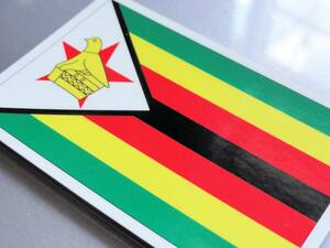 1■_ジンバブエ国旗ステッカーSサイズ 5x7.5cm 1枚即買■Zimbabwe Flag sticker decal 即買 耐水シール アフリカ AF