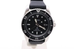 【美品】SEIKO PROSPEX セイコー プロスペックス DIVER’S WATCH 200m V147-0CS0 黒文字盤 ソーラー時計 メンズ 腕時計 黒 日本製 【漂亮】