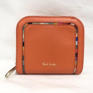 ○★新品未使用 Paul Smith スワールインセット ラウンドジップ折財布　オレンジ★○