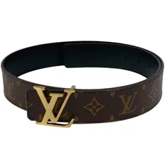 ルイ・ヴィトン Louis Vuitton LV イニシャル 40MM リバーシブル サンチュール ベルト モノグラム ブラウン ブラック レディース 【中古】