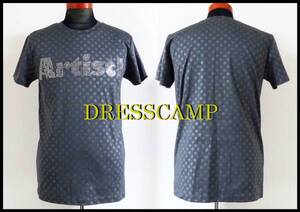 激安 DRESSCAMP 総スワロフスキー ドットTシャツ 46 M ドレスキャンプ ダークグレー