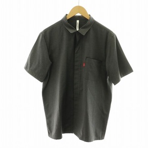 グラム glamb ボーリングシャツ 半袖 ステンカラー ロゴ 刺繍 4 L グレー ■GY05 /MQ メンズ
