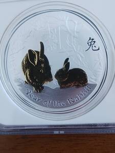 ★オーストラリア★兎年・YEAR OF THE RABBIT★GILT PROOF銀貨★1OUNCE★2011年★NGC MS69★